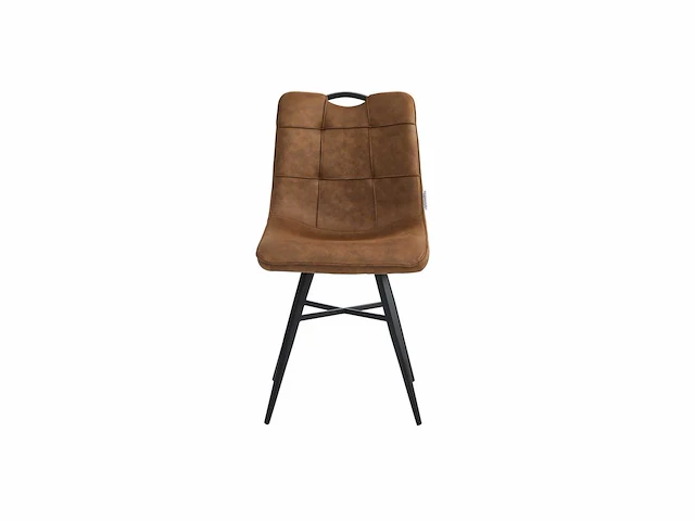 Colenis - bloq eetkamerstoel - set van 4 - cognac - microfiber stof - industrieel - comfortabele stoel voor eetkamer of keuken - afbeelding 2 van  4