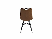 Colenis - bloq eetkamerstoel - set van 4 - cognac - pu stof - industrieel - comfortabele stoel voor eetkamer of keuken - afbeelding 3 van  3