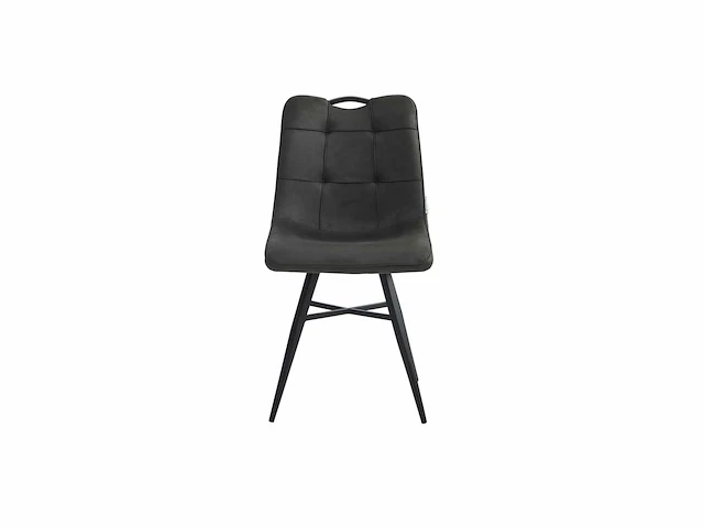 Colenis - bloq eetkamerstoel - set van 6 - antraciet - microfiber stof - industrieel - comfortabele stoel voor eetkamer of keuken - afbeelding 2 van  2