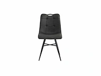 Colenis - bloq eetkamerstoel - set van 6 - antraciet - microfiber stof - industrieel - comfortabele stoel voor eetkamer of keuken - afbeelding 2 van  2