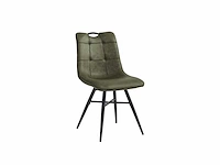 Colenis - bloq eetkamerstoel - set van 6 - groen - microfiber stof - industrieel - comfortabele stoel voor eetkamer of keuken - afbeelding 1 van  3
