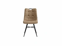 Colenis - bloq eetkamerstoel - set van 6 - sand - microfiber stof - industrieel - comfortabele stoel voor eetkamer of keuken - afbeelding 2 van  3
