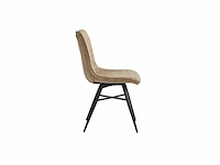 Colenis - bloq eetkamerstoel - set van 6 - sand - microfiber stof - industrieel - comfortabele stoel voor eetkamer of keuken - afbeelding 3 van  3