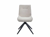 Colenis - brutus eetkamerstoel - set van 4 - beige - chenille stof - zwarte poten - stoel - afbeelding 3 van  4