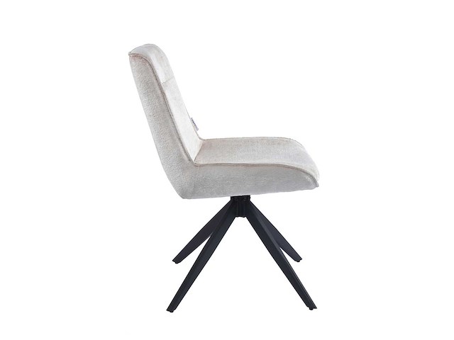 Colenis - brutus eetkamerstoel - set van 6 - beige - boucle stof - zwarte poten - stoel - afbeelding 4 van  4