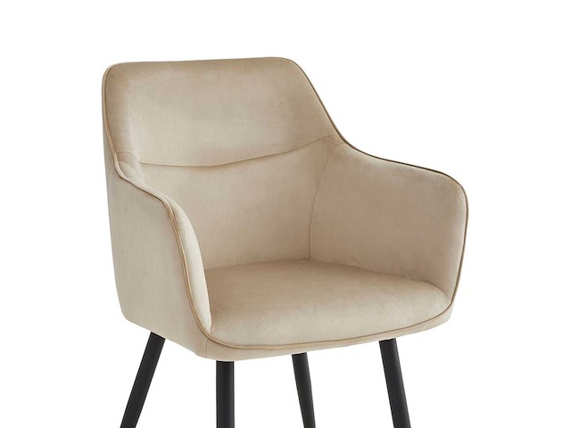 Colenis - city eetkamerstoel - set van 4 - beige - velvet - industrieel - stoel - design - armleuningen - afbeelding 4 van  4
