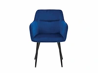 Colenis - city eetkamerstoel - set van 4 - blauw - fluweel - velvet - industrieel - stoel - design - armleuningen - afbeelding 2 van  5