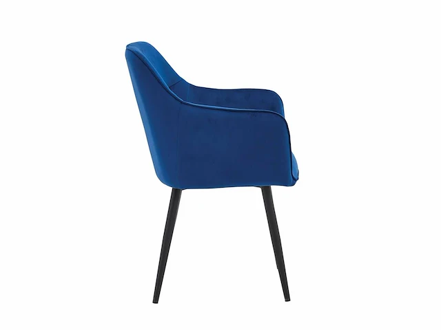 Colenis - city eetkamerstoel - set van 4 - blauw - fluweel - velvet - industrieel - stoel - design - armleuningen - afbeelding 3 van  5