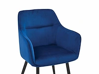 Colenis - city eetkamerstoel - set van 4 - blauw - fluweel - velvet - industrieel - stoel - design - armleuningen - afbeelding 5 van  5