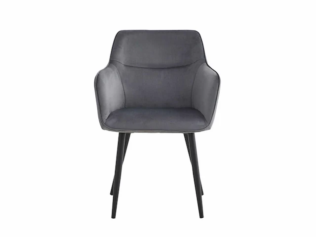 Colenis - city eetkamerstoel - set van 4 - grijs - velvet - industrieel - stoel - design - armleuningen - afbeelding 2 van  5