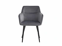 Colenis - city eetkamerstoel - set van 4 - grijs - velvet - industrieel - stoel - design - armleuningen - afbeelding 2 van  5