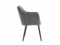 Colenis - city eetkamerstoel - set van 4 - grijs - velvet - industrieel - stoel - design - armleuningen - afbeelding 3 van  5