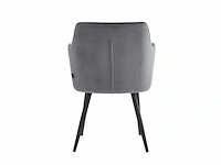 Colenis - city eetkamerstoel - set van 4 - grijs - velvet - industrieel - stoel - design - armleuningen - afbeelding 4 van  5