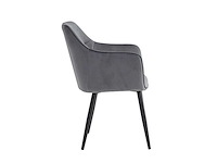 Colenis - city eetkamerstoel - set van 4 - grijs - velvet - industrieel - stoel - design - armleuningen - afbeelding 3 van  5