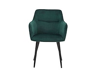 Colenis - city eetkamerstoel - set van 4 - groen - fluweel - velvet - industrieel - stoel - design - armleuningen - afbeelding 2 van  4