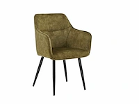 Colenis - city eetkamerstoel - set van 4 - olijfgroen - adoré velvet - design - industrieel - stoel - armleuningen - afbeelding 1 van  5