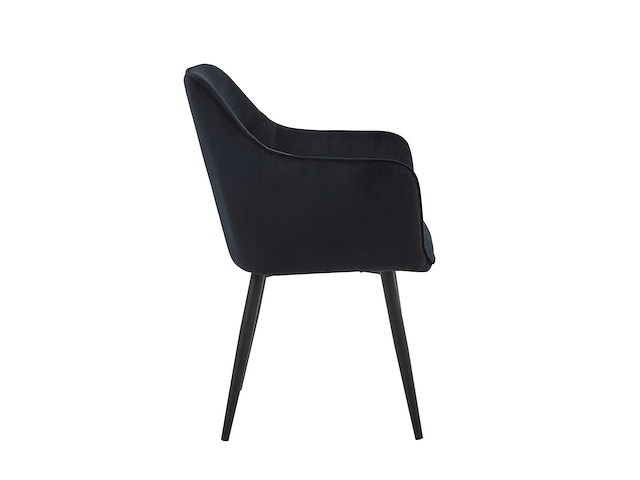 Colenis - city eetkamerstoel - set van 4 - zwart - fluweel - velvet - industrieel - stoel - design - armleuningen - afbeelding 3 van  5