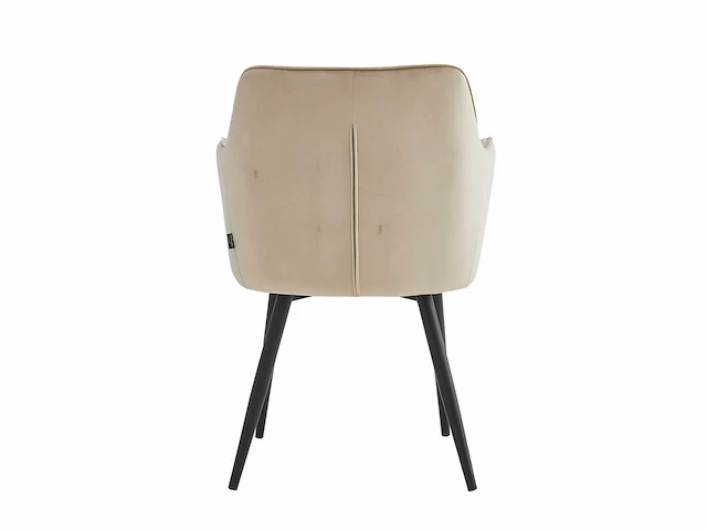 Colenis - city eetkamerstoel - set van 6 - beige - velvet - industrieel - stoel - design - armleuningen - afbeelding 3 van  5