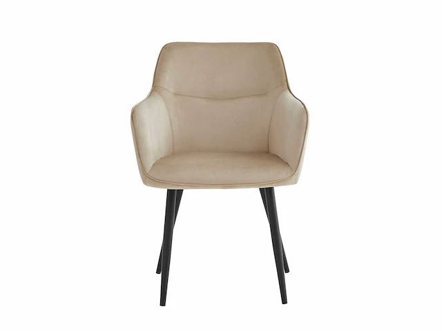 Colenis - city eetkamerstoel - set van 6 - beige - velvet - industrieel - stoel - design - armleuningen - afbeelding 4 van  5
