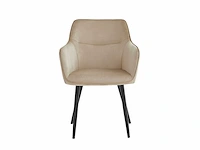 Colenis - city eetkamerstoel - set van 6 - beige - velvet - industrieel - stoel - design - armleuningen - afbeelding 4 van  5