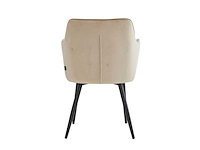 Colenis - city eetkamerstoel - set van 6 - beige - velvet - industrieel - stoel - design - armleuningen - afbeelding 3 van  5
