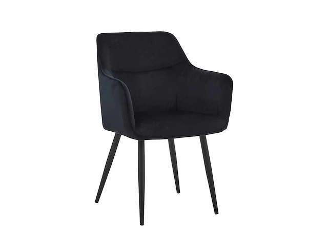 Colenis - city eetkamerstoel - set van 6 - zwart - fluweel - velvet - industrieel - stoel - design - armleuningen - afbeelding 1 van  5
