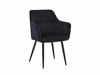 Colenis - city eetkamerstoel - set van 6 - zwart - fluweel - velvet - industrieel - stoel - design - armleuningen - afbeelding 1 van  5