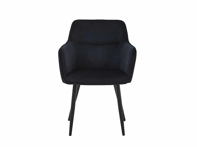 Colenis - city eetkamerstoel - set van 6 - zwart - fluweel - velvet - industrieel - stoel - design - armleuningen - afbeelding 2 van  5