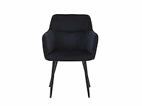 Colenis - city eetkamerstoel - set van 6 - zwart - fluweel - velvet - industrieel - stoel - design - armleuningen - afbeelding 2 van  5