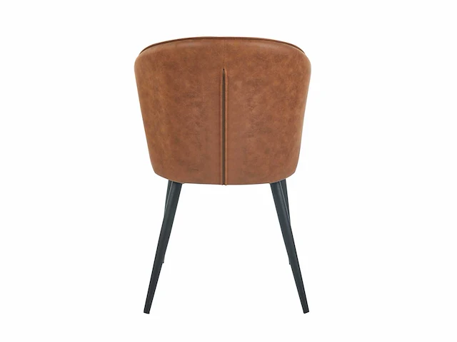 Colenis - curve eetkamerstoel - set van 4 - cognac - microfiber - zwarte poten - afbeelding 3 van  3
