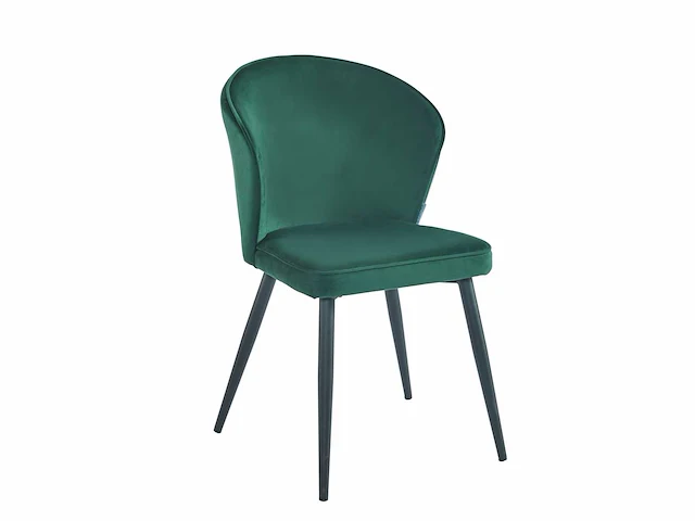 Colenis - curve eetkamerstoel - set van 4 - groen - velvet - zwarte poten - afbeelding 1 van  3