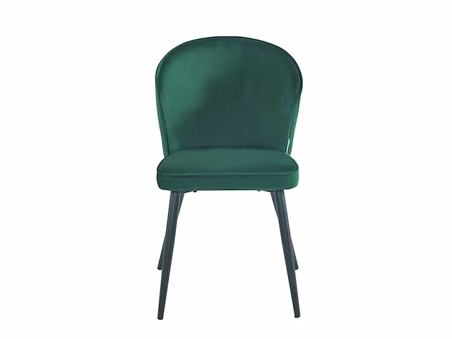 Colenis - curve eetkamerstoel - set van 4 - groen - velvet - zwarte poten - afbeelding 2 van  3
