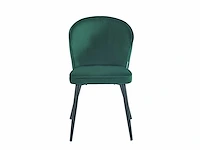 Colenis - curve eetkamerstoel - set van 4 - groen - velvet - zwarte poten - afbeelding 2 van  3