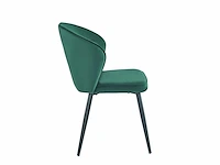 Colenis - curve eetkamerstoel - set van 4 - groen - velvet - zwarte poten - afbeelding 3 van  3