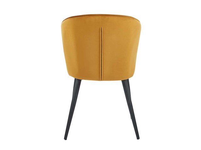 Colenis - curve eetkamerstoel - set van 4 - okergeel - velvet - zwarte poten - afbeelding 4 van  4