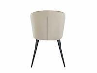 Colenis - curve eetkamerstoel - set van 6 - beige - velvet - zwarte poten - afbeelding 4 van  4