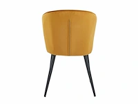 Colenis - curve eetkamerstoel - set van 6 - okergeel - velvet - zwarte poten - afbeelding 3 van  3