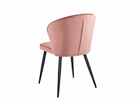 Colenis - curve eetkamerstoel - set van 6 - rose - velvet - zwarte poten - afbeelding 1 van  2