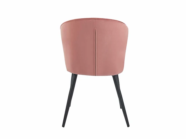 Colenis - curve eetkamerstoel - set van 6 - rose - velvet - zwarte poten - afbeelding 2 van  2