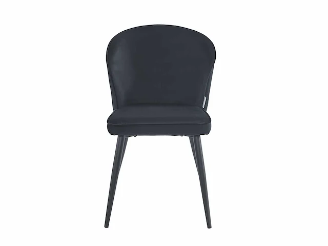 Colenis - curve eetkamerstoel - set van 6 - zwart - velvet - zwarte poten - afbeelding 2 van  5