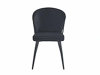 Colenis - curve eetkamerstoel - set van 6 - zwart - velvet - zwarte poten - afbeelding 2 van  5