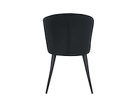 Colenis - curve eetkamerstoel - set van 6 - zwart - velvet - zwarte poten - afbeelding 5 van  5