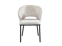 Colenis - elizabeth eetkamerstoel - set van 4 - beige - chenille stof - zwarte poten - afbeelding 2 van  2