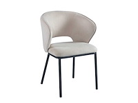 Colenis - elizabeth eetkamerstoel - set van 4 - beige - velvet - zwarte poten - afbeelding 1 van  1