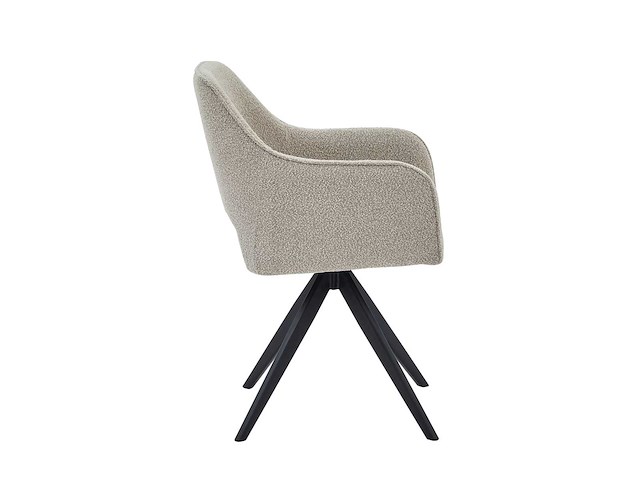 Colenis - emma eetkamerstoel - set van 4 - beige - bouclé stof - met armleuning - stoel - afbeelding 3 van  5