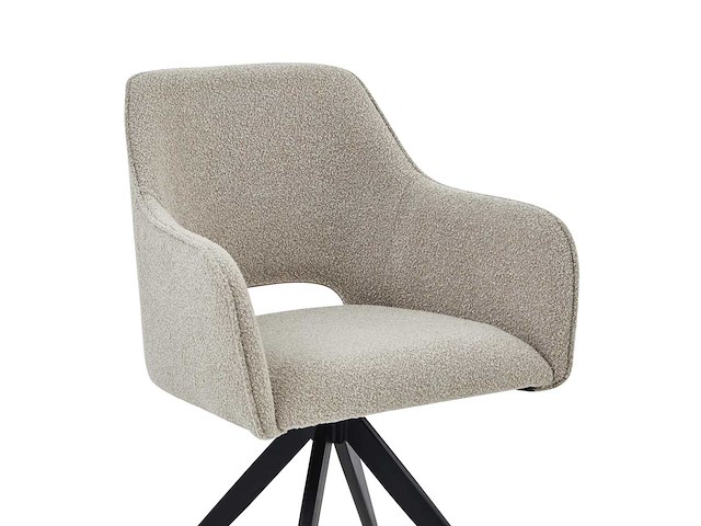 Colenis - emma eetkamerstoel - set van 4 - beige - bouclé stof - met armleuning - stoel - afbeelding 5 van  5