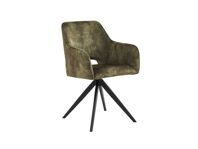 Colenis - emma eetkamerstoel - set van 4 - groen - adoré velvet - met armleuning - afbeelding 1 van  4
