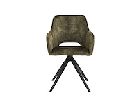 Colenis - emma eetkamerstoel - set van 4 - groen - adoré velvet - met armleuning - afbeelding 2 van  4