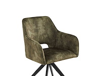 Colenis - emma eetkamerstoel - set van 4 - groen - adoré velvet - met armleuning - afbeelding 4 van  4