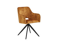 Colenis - emma eetkamerstoel - set van 4 - okergeel - adoré velvet - met armleuning - afbeelding 1 van  3